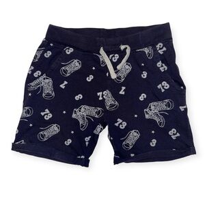 Navy Blue Graphic Shorts